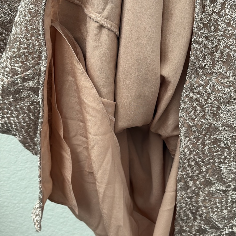 Nwt Halston Evening Collection Almond Blush Halter Gown  Maxi Dress - Picture 6 of 14